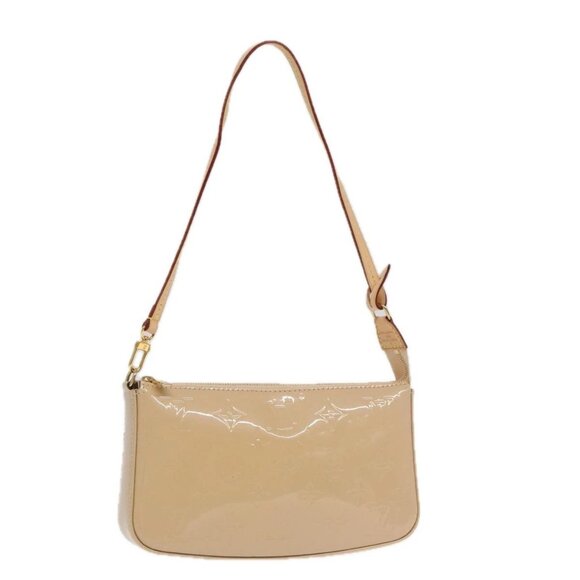 LOUIS VUITTON Monogram Vernis Pochette Accessoires Pouch Beige - Picture 1 of 16